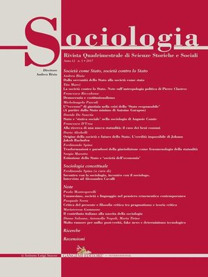 cover image of Sociologia n.1/2017